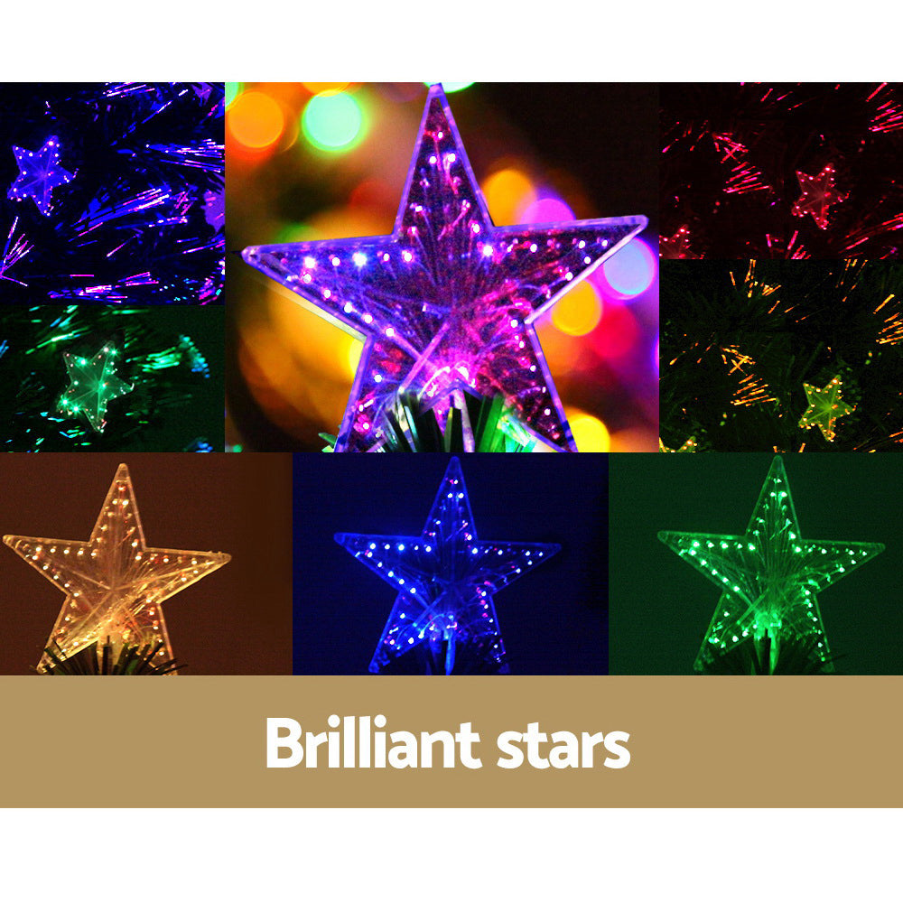 6FT (1.8m) Optic Fibre LED Stars Christmas Tree - 250 Tips Homecoze