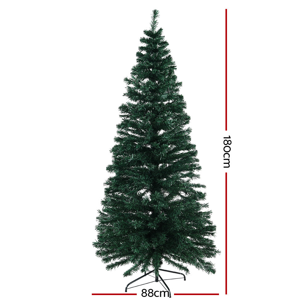 6FT (1.8m) Fibre Optic Value Prelit Christmas Tree - 300 Tips - Homecoze