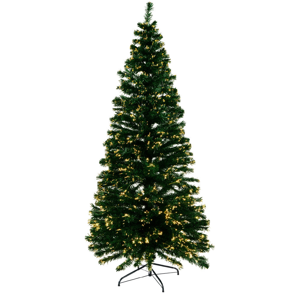 6FT (1.8m) Fibre Optic Value Prelit Christmas Tree - 300 Tips - Homecoze