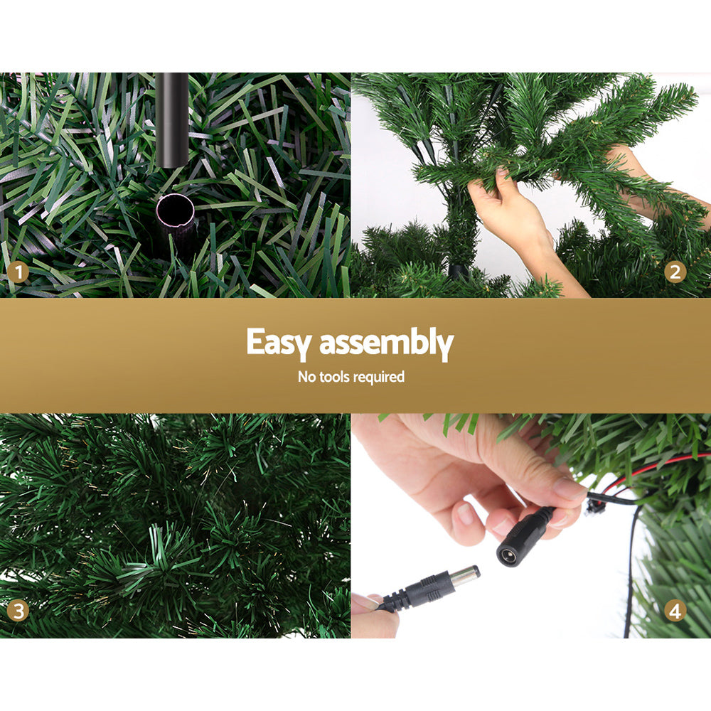 6FT (1.8m) Fibre Optic Value Prelit Christmas Tree - 300 Tips - Homecoze