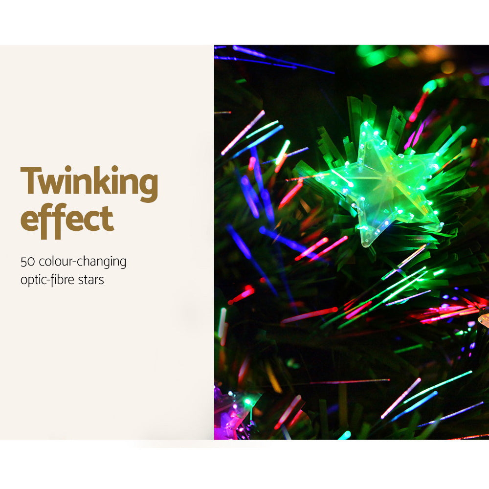 7FT Fibre Optic Value Prelit Christmas Tree - 280 Tips - Homecoze