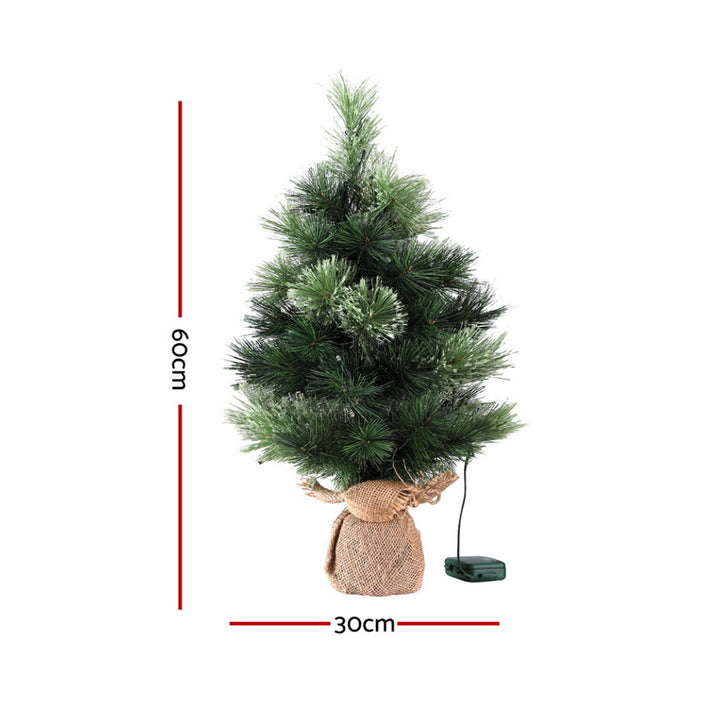 2FT (60cm) Tabletop Christmas Tree with Battery LEDs