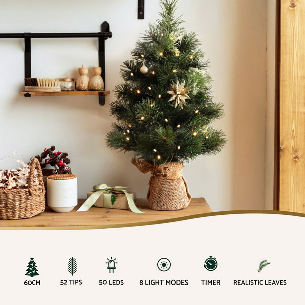 2FT (60cm) Mini Christmas Tree with Battery LEDs - Homecoze