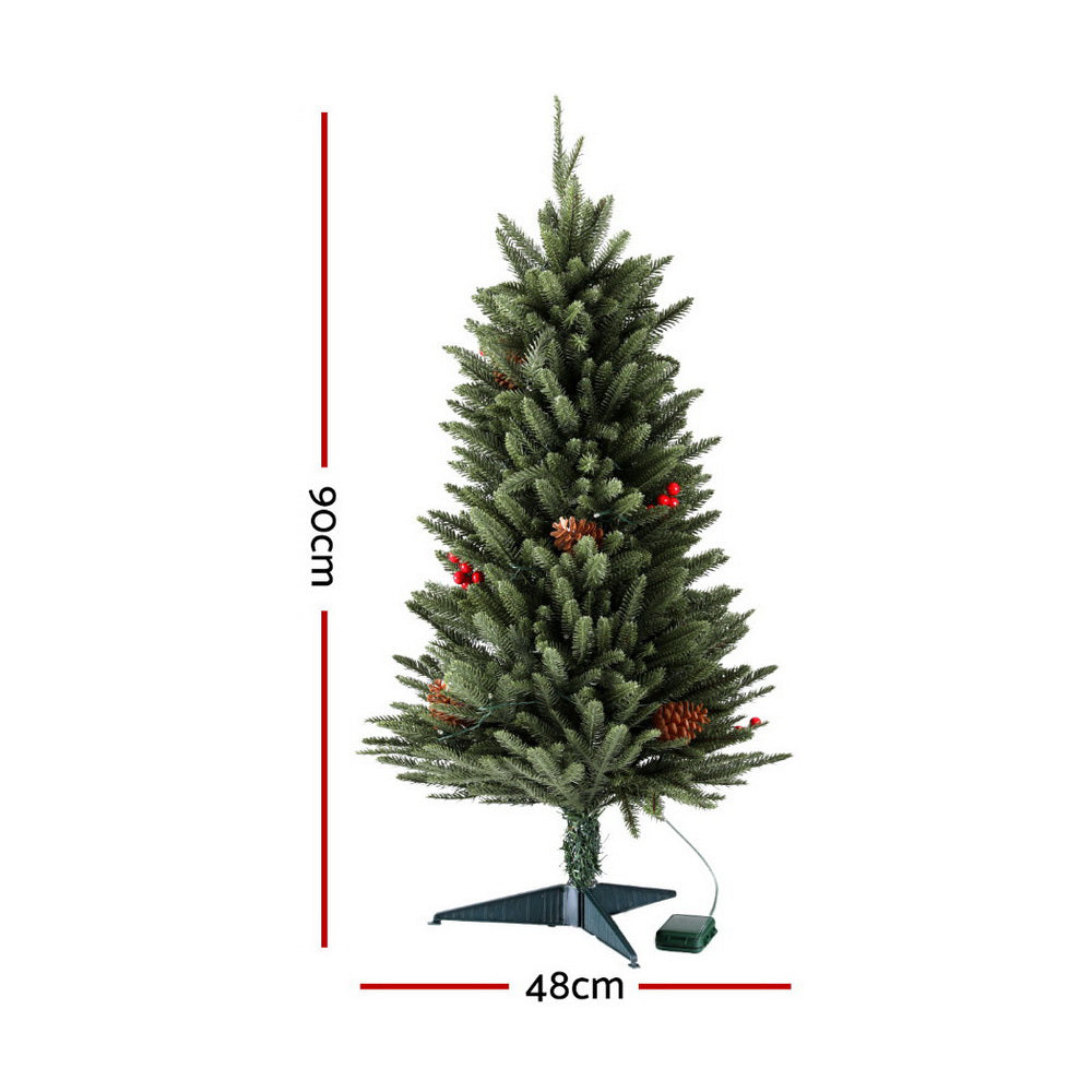 3FT (90cm) Mini Christmas Tree with Battery LEDs - Homecoze