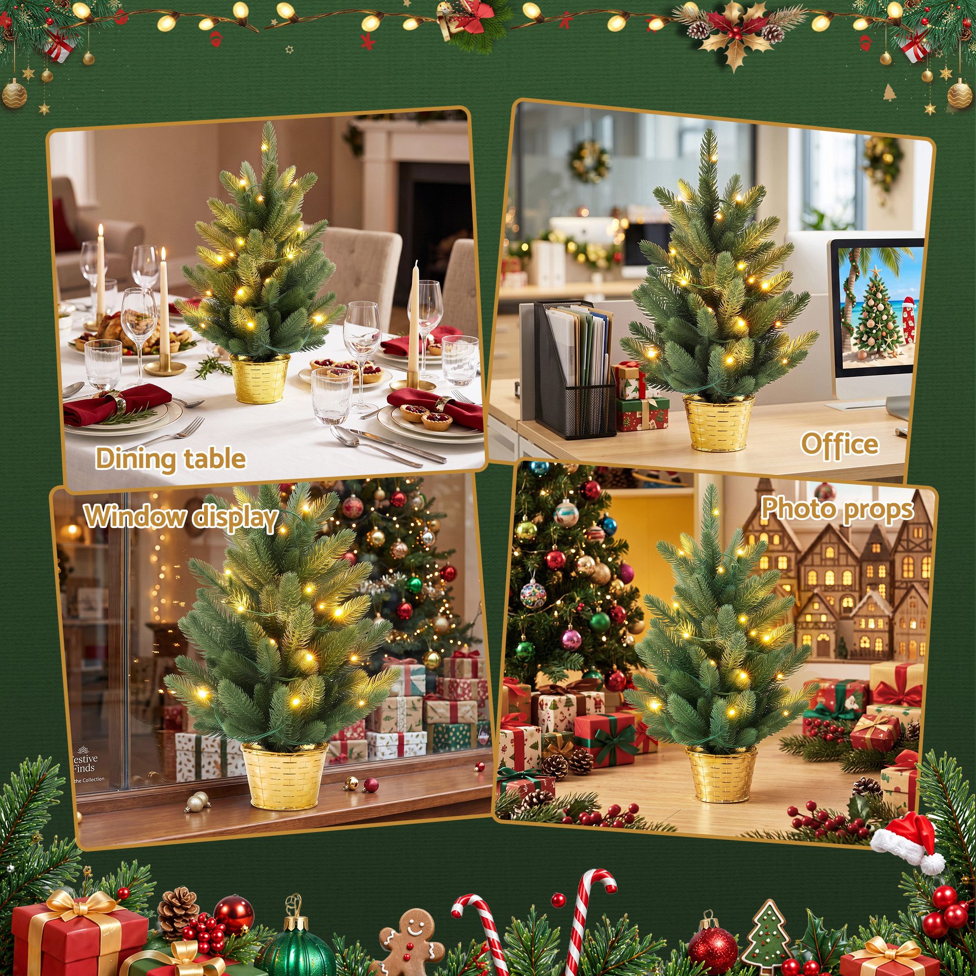1.5FT Battery LED Mini Pre-lit Christmas Tree - 36 Tips