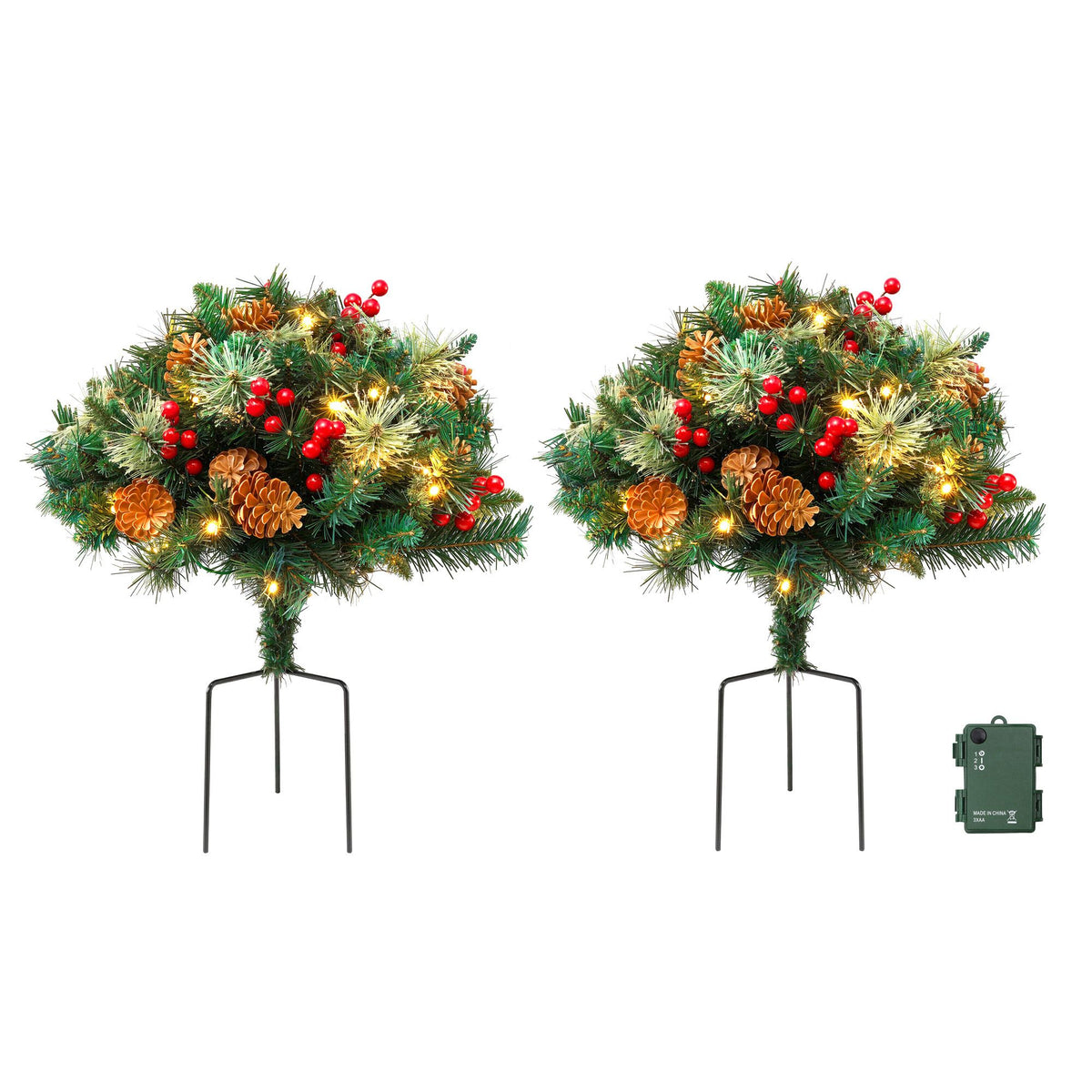 2PC Mini Christmas Tree Lights 50 LED - Warm White