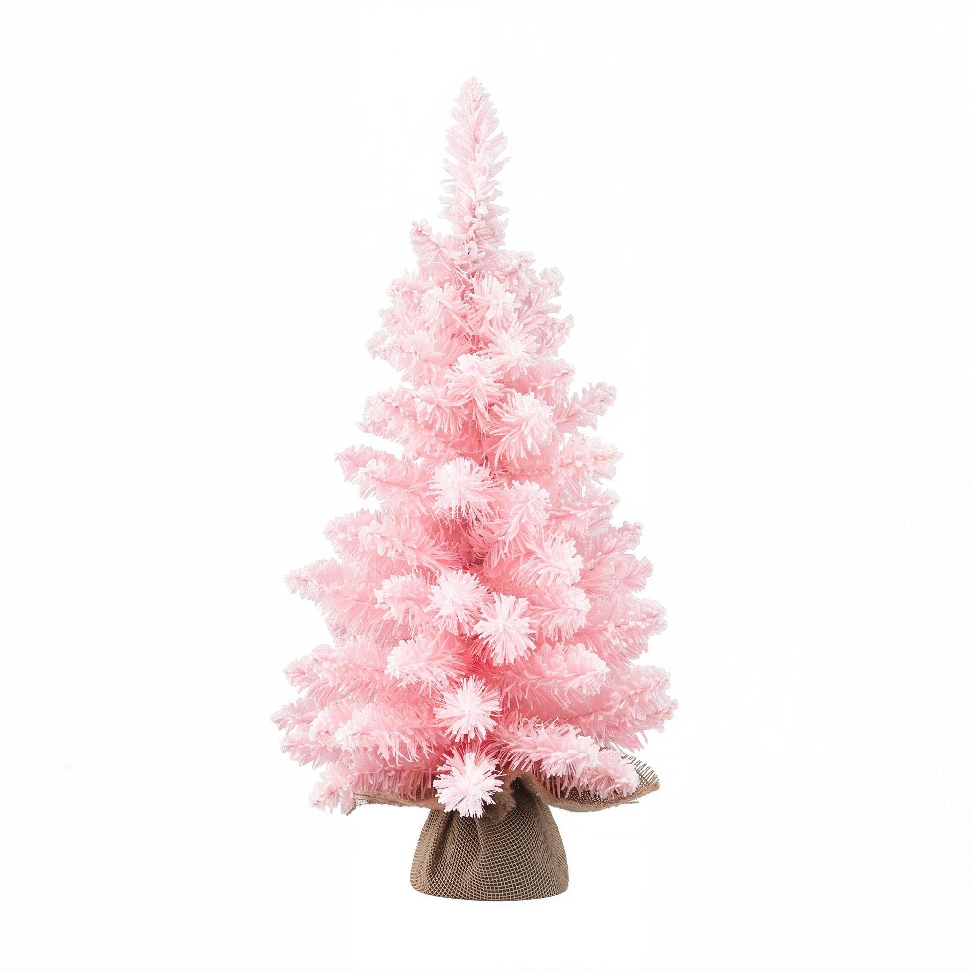 2FT Mini Snow Flocked Christmas Tree - Pink