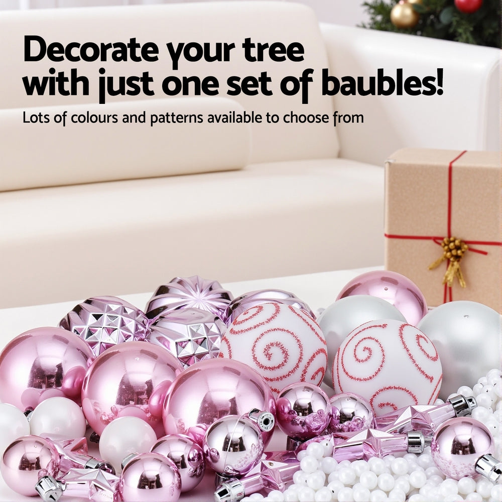 33PC Christmas Tree Bauble Decorations Set - Pink