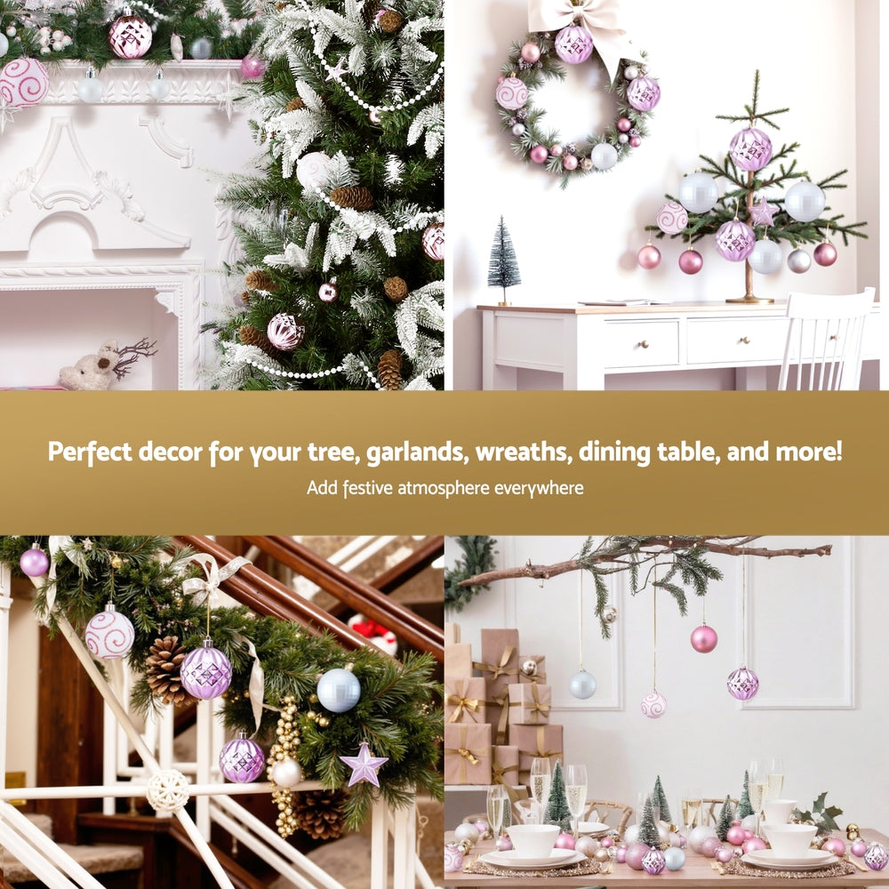 33PC Christmas Tree Bauble Decorations Set - Pink