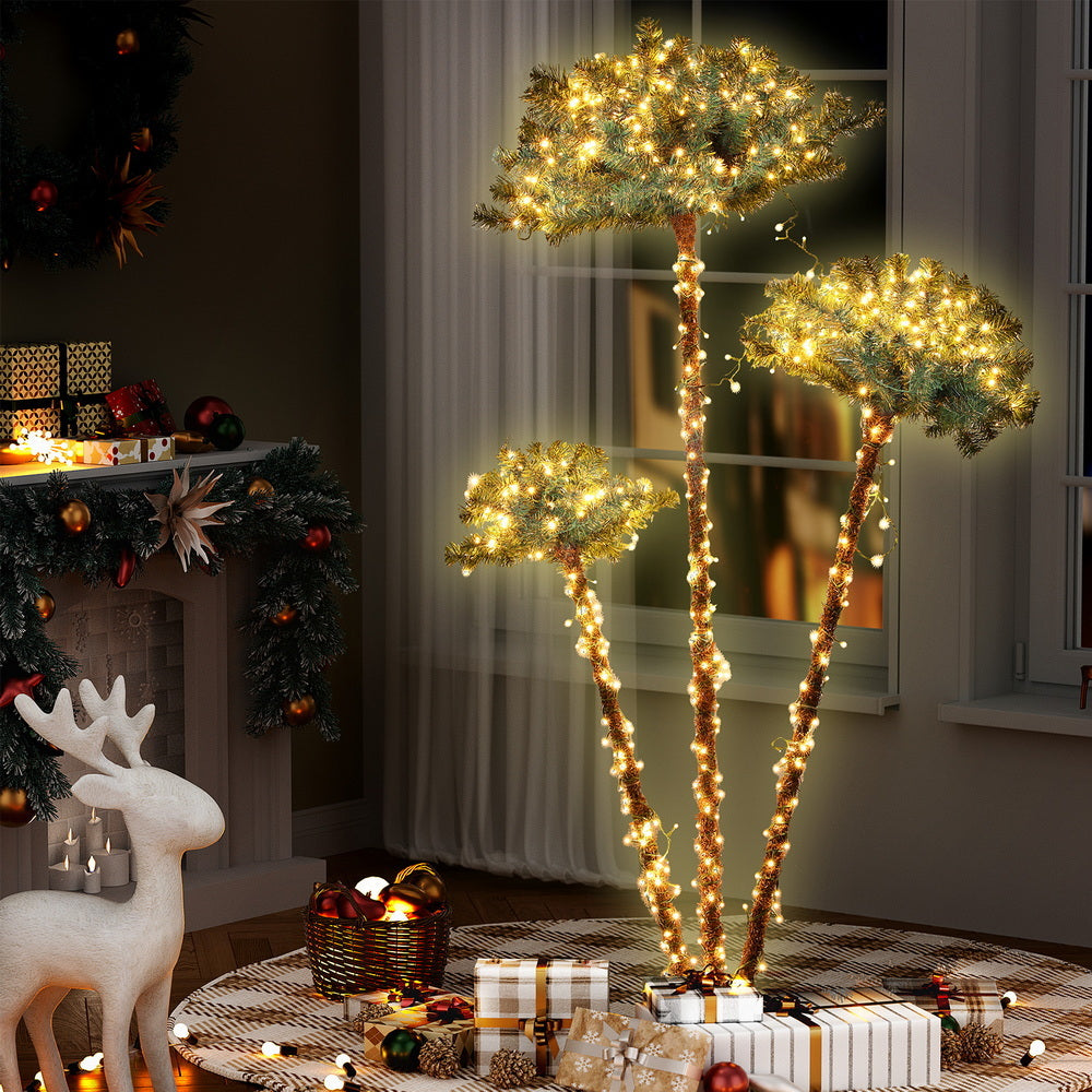 Jingle Jollys Christmas Tree 3-in-1 LED Xmas Palm Tree Party Decor 1.2/1.5/1.8M - Homecoze