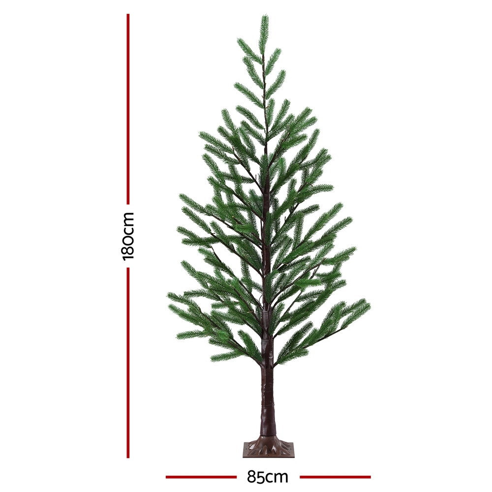 Jingle Jollys Christmas Tree 1.8M Pre-lit LED Xmas Tree 8 Modes Party Decoration - Homecoze