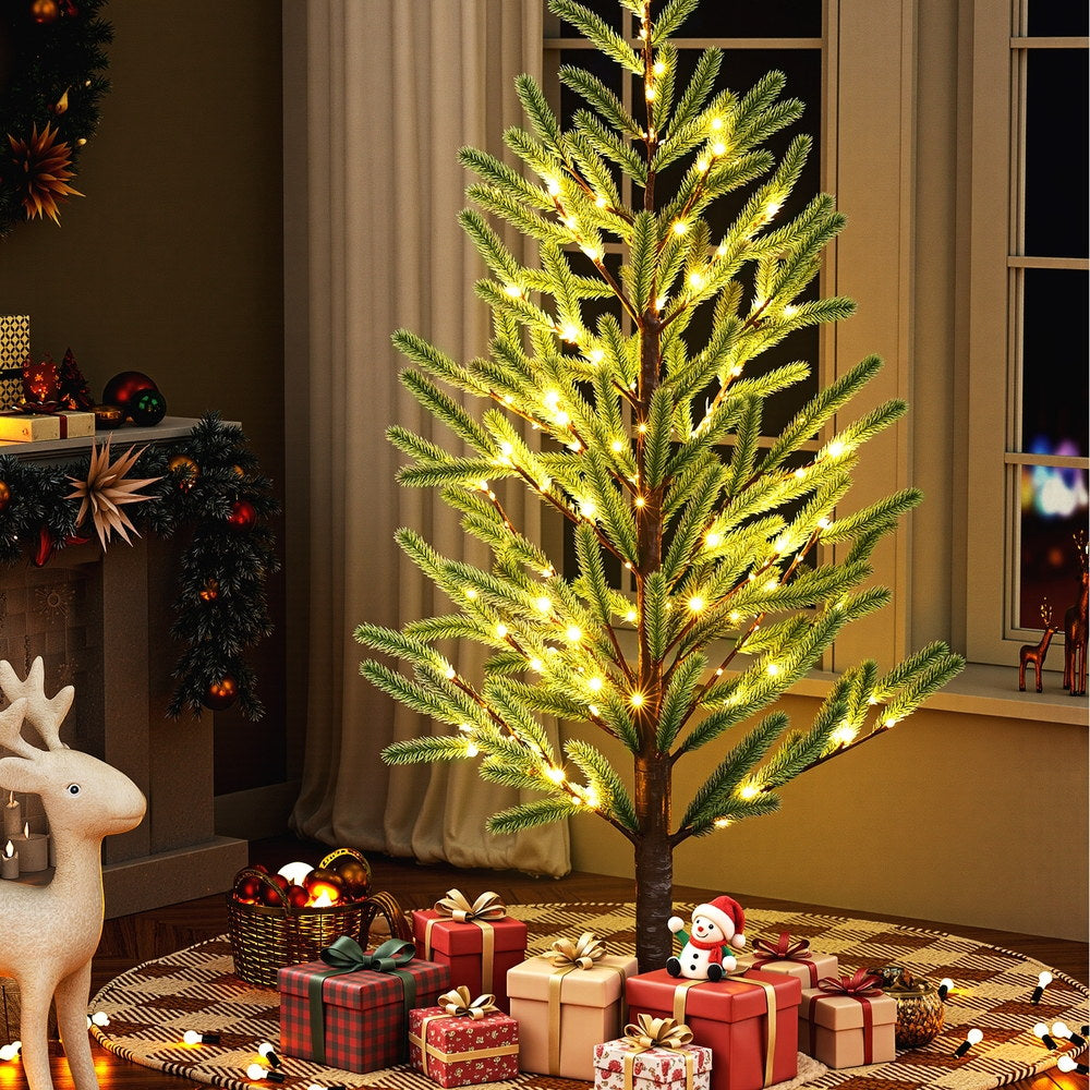 Jingle Jollys Christmas Tree 1.8M Pre-lit LED Xmas Tree 8 Modes Party Decoration - Homecoze