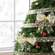 Jingle Jollys 20M Christmas Ribbon Roll Bow Printed Xmas Tree Decor Gift Gold - Homecoze