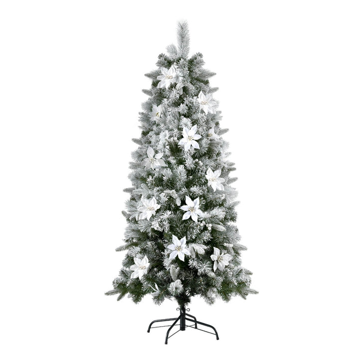 6FT Light Snow Flower Décor Christmas Tree - 564 Tips