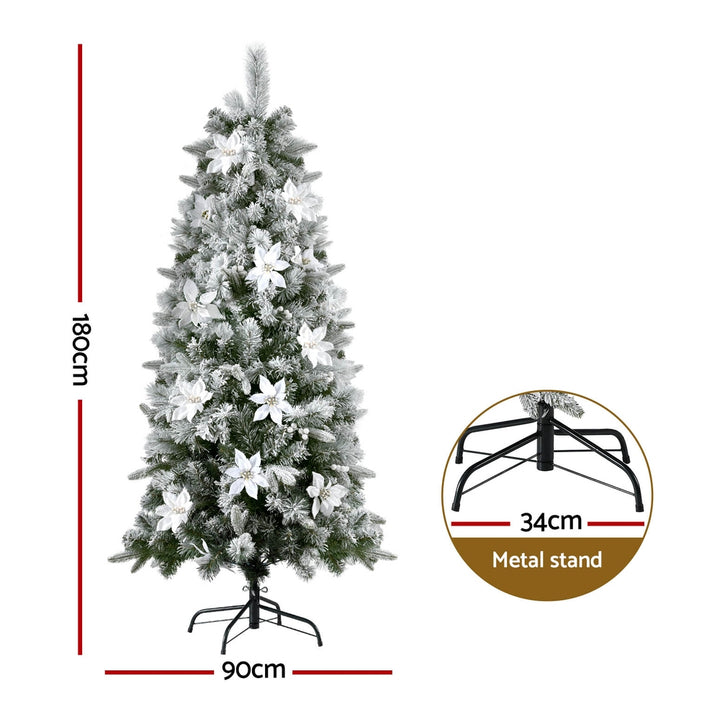 6FT Light Snow Flower Décor Christmas Tree - 564 Tips