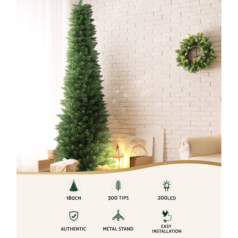 6FT Slim LED Christmas Tree - 300 Tips - Homecoze