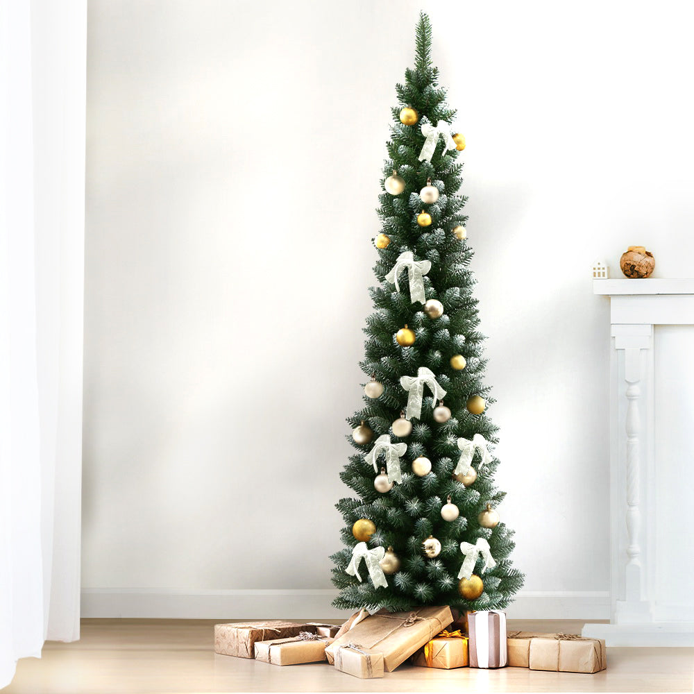 6FT Slim Light Snow Christmas Tree - 300 Tips - Homecoze