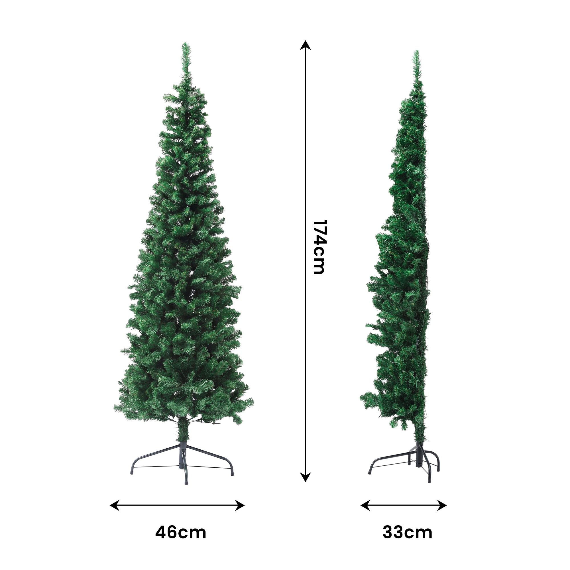 6FT Pre-lit LED Corner Half Christmas Tree - 342 Tips