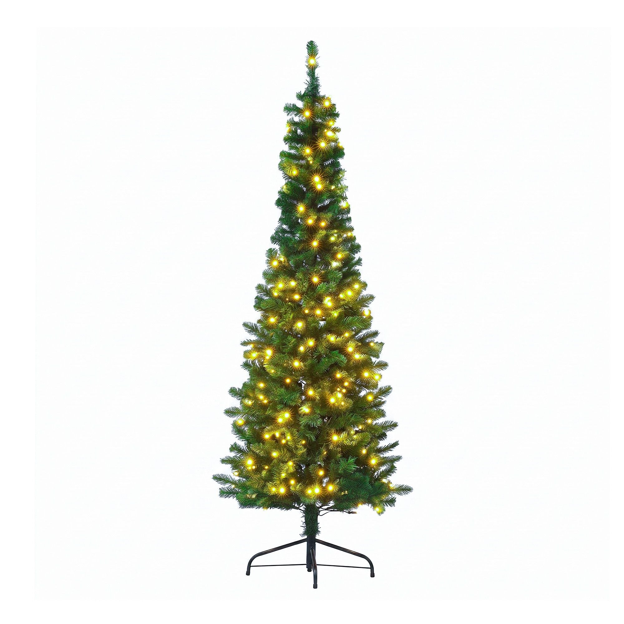 6FT Pre-lit LED Corner Half Christmas Tree - 342 Tips