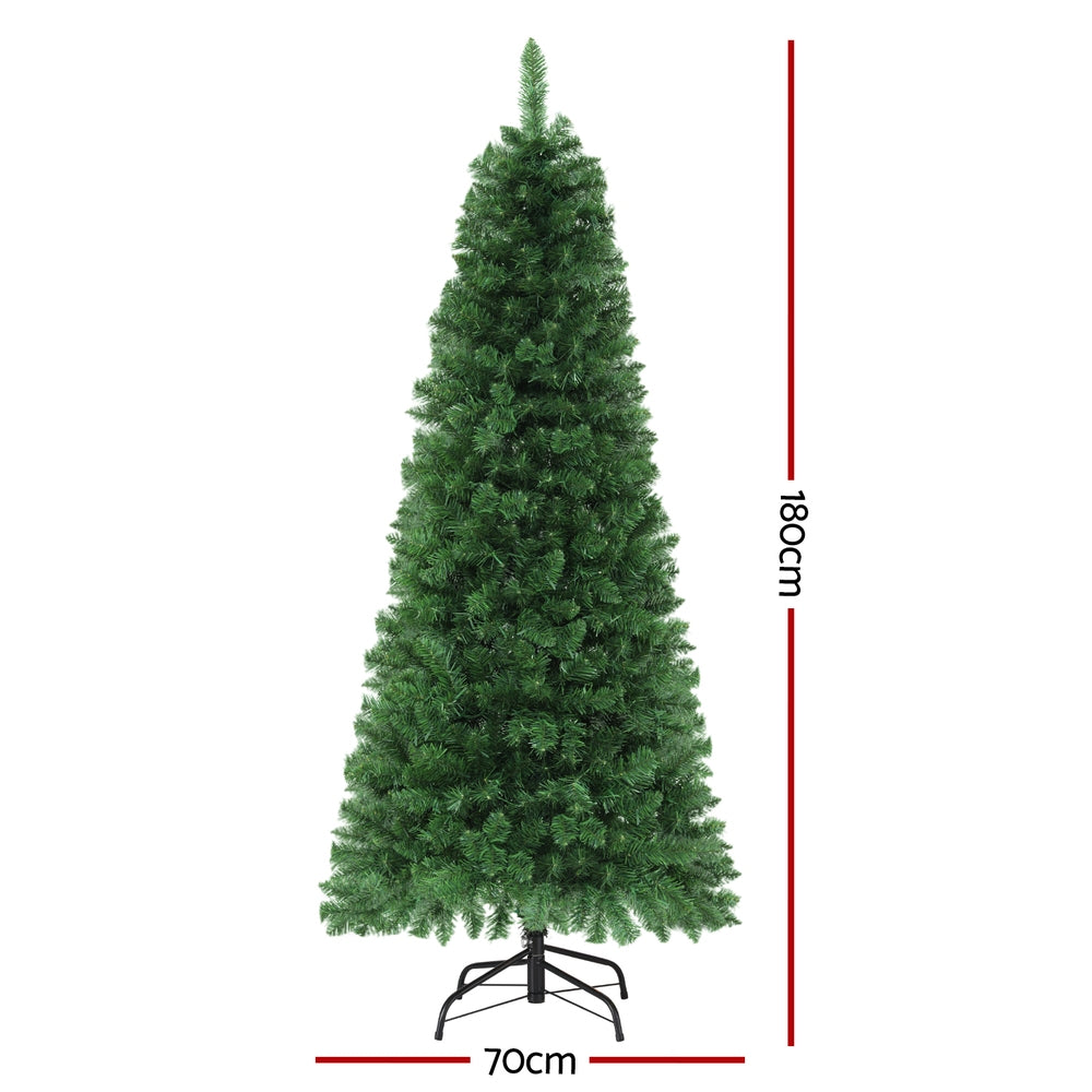 Jingle Jollys 1.8M Pre-lit Christmas Tree 8 Mode Multi Colour 200 LED Light Xmas - Homecoze