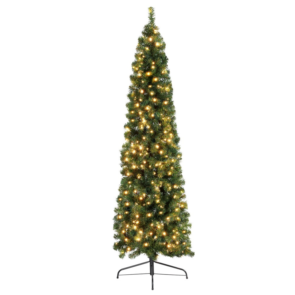 7FT Slimline LED Corner Christmas Half Tree - 430 Tips - Homecoze