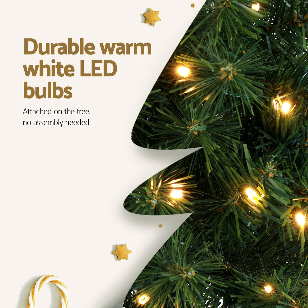 7FT Slimline LED Corner Christmas Half Tree - 430 Tips - Homecoze