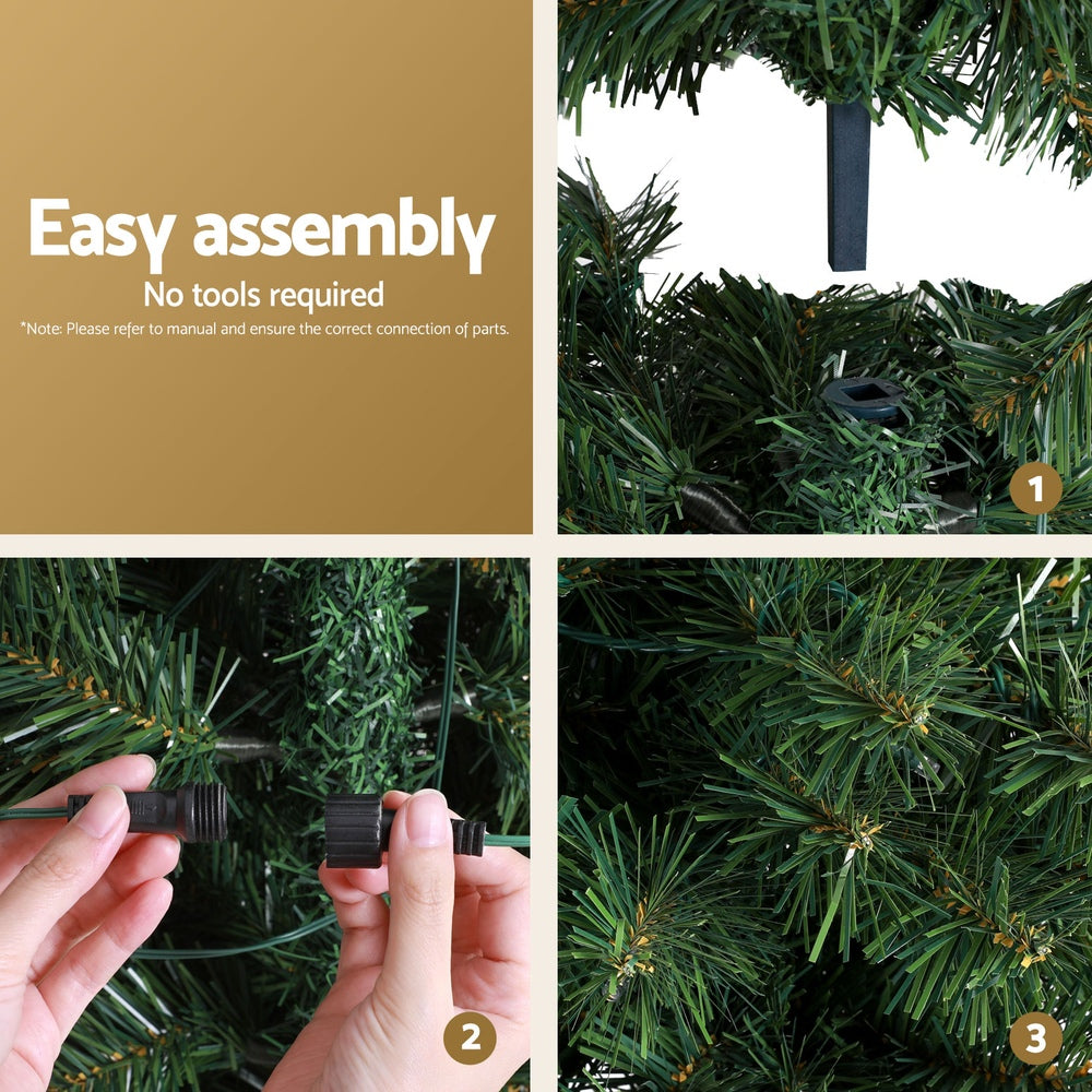 7FT Slimline LED Corner Christmas Half Tree - 430 Tips - Homecoze