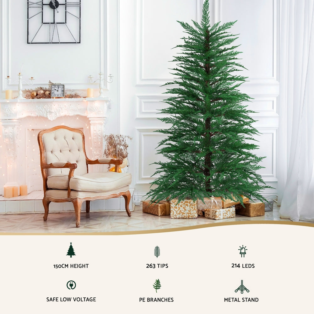5FT Pre-lit LED Sparse Christmas Tree - 263 Tips - Homecoze