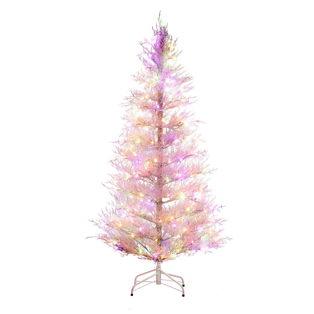 Jingle Jollys 1.8M LED Christmas Tree 8 Modes Adjustable Multi Color Light Snowy - Homecoze