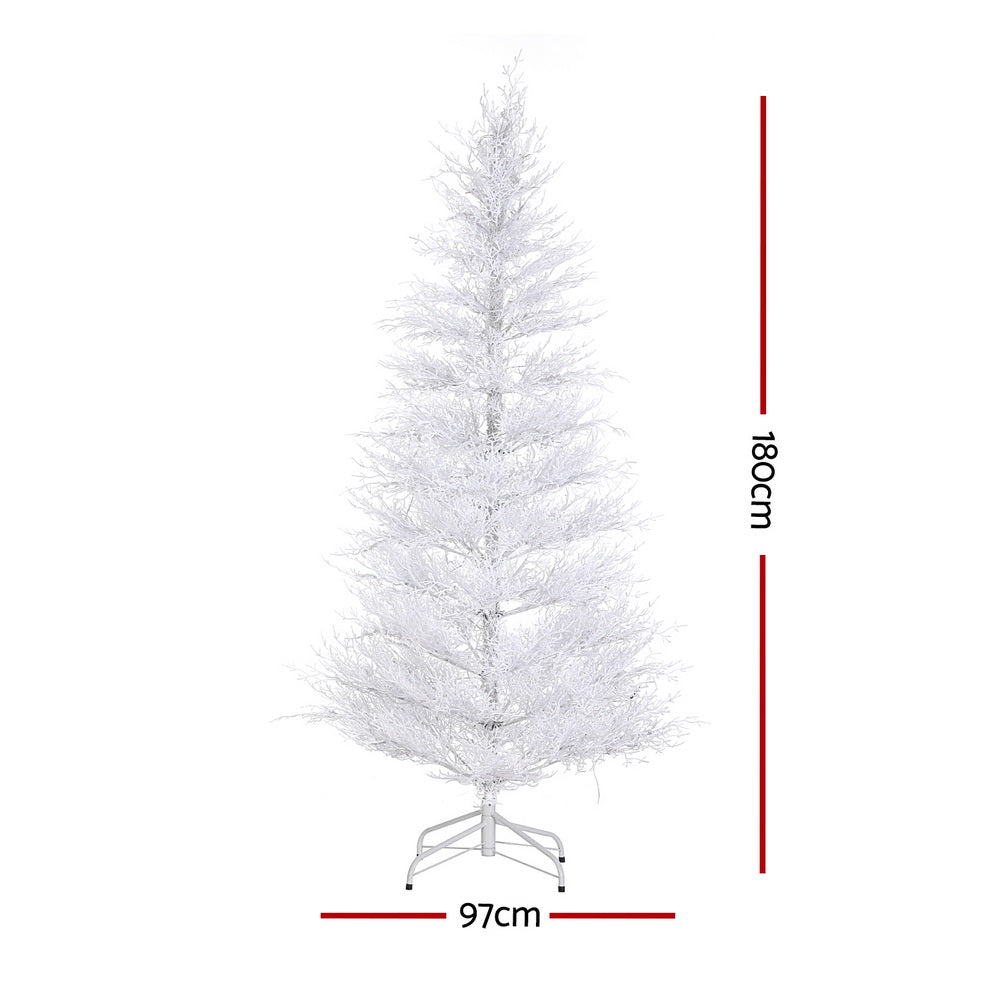 Jingle Jollys 1.8M LED Christmas Tree 8 Modes Adjustable Multi Color Light Snowy - Homecoze