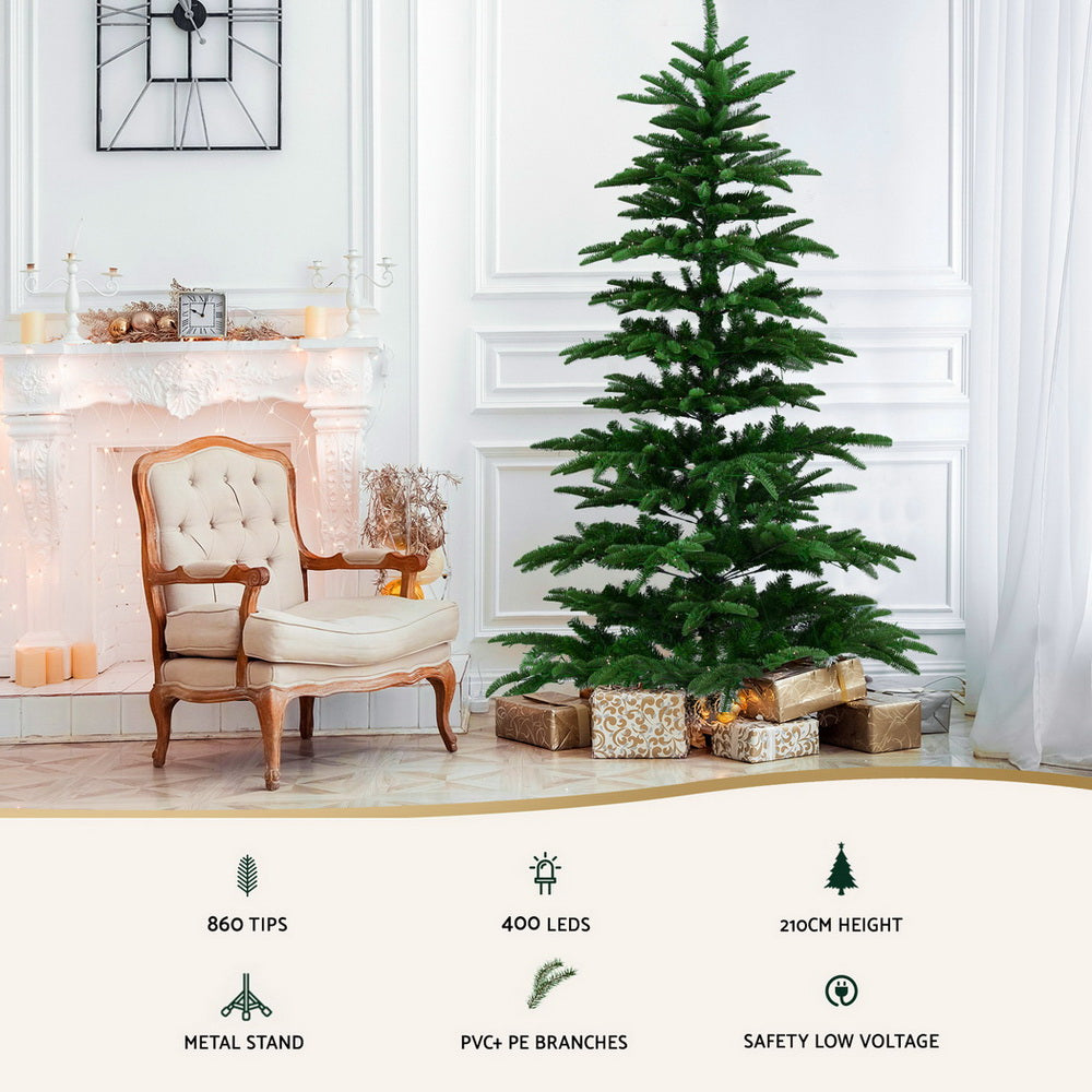 Jingle Jollys Christmas Tree 2.1M LED Sparse Xmas Tree 860 Tips Party Decoration - Homecoze