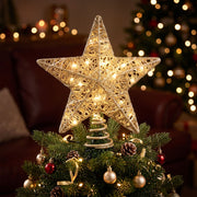 3D LED Christmas Tree Topper Star 23cm - Gold