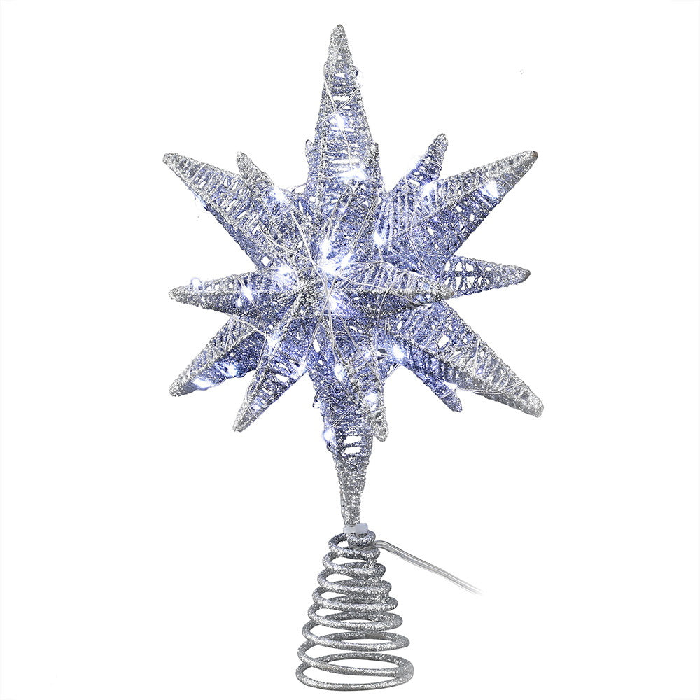 Jingle Jollys 3D Christmas Tree Topper Star LED Decorations Xmas Party Timer - Homecoze
