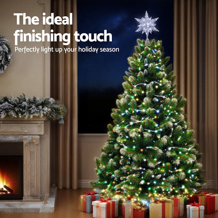 Jingle Jollys 3D Christmas Tree Topper Star LED Decorations Xmas Party Timer - Homecoze