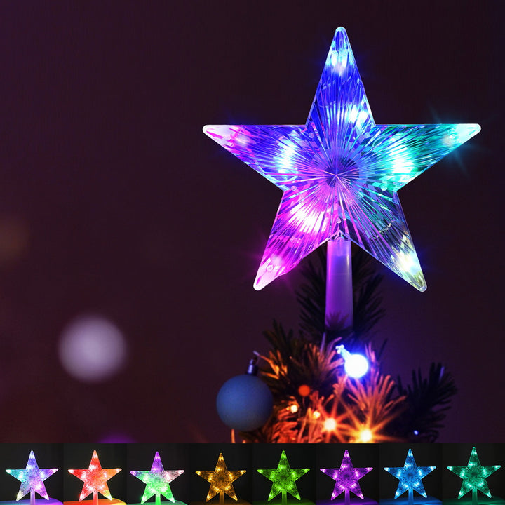 Jingle Jollys Christmas Tree Topper Star RGB LED Xmas Decor 80 Modes APP Control - Homecoze