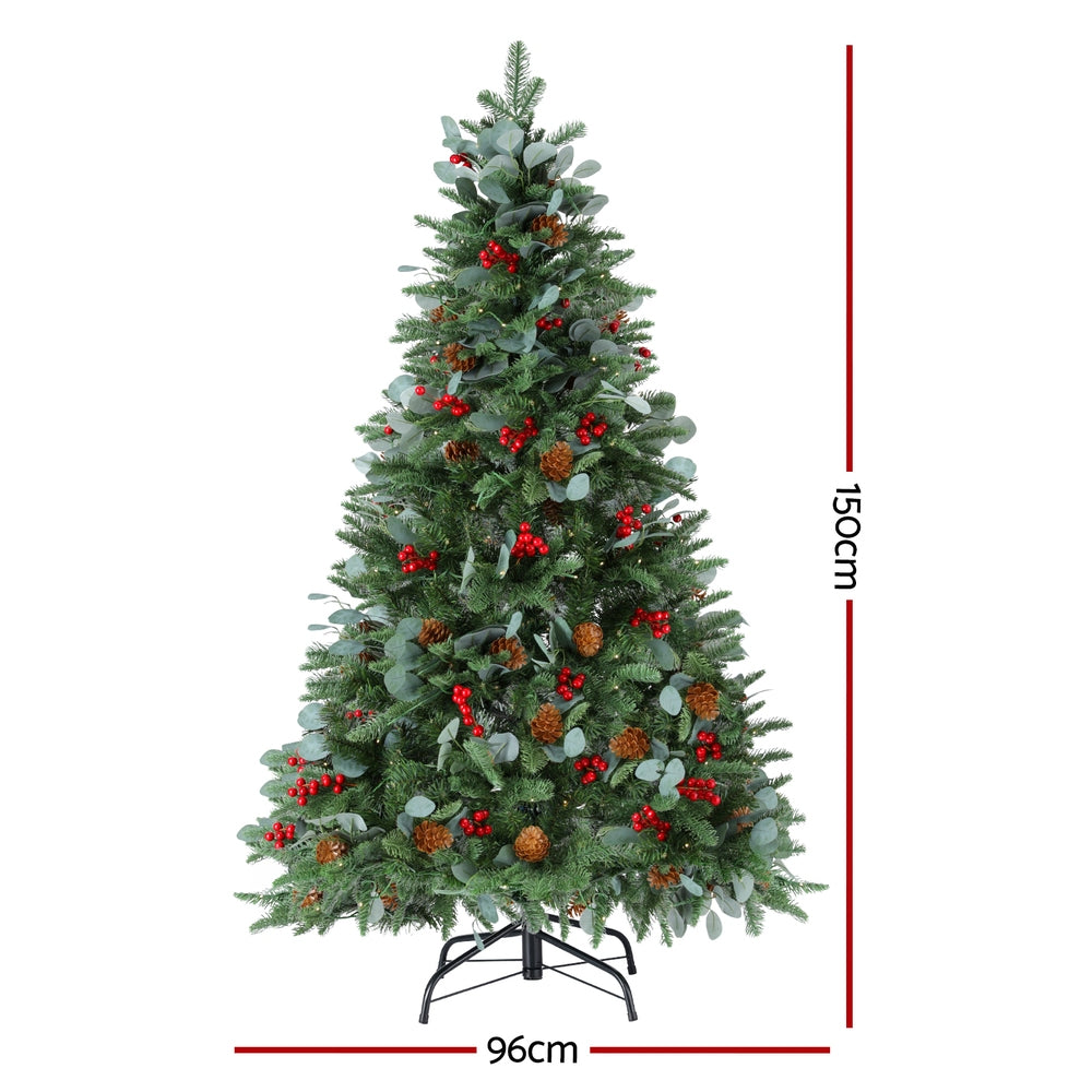 Jingle Jollys Christmas Tree 1.5m 160 LED Xmas Tree Party Decorations 355 Tips - Homecoze
