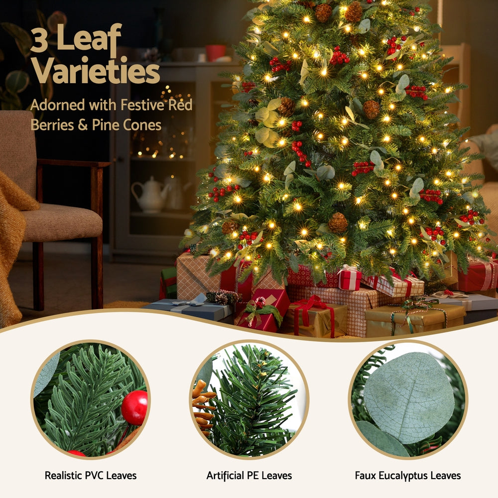 Jingle Jollys Christmas Tree 1.5m 160 LED Xmas Tree Party Decorations 355 Tips - Homecoze
