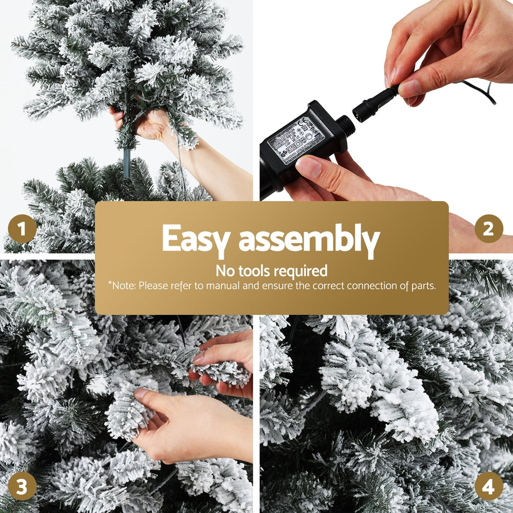 6FT Heavy Snow LED Christmas Tree - 828 Tips - Homecoze