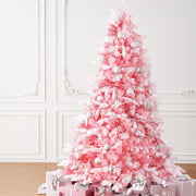6FT Pink Light Snow Christmas Tree - 810 Tips - Homecoze