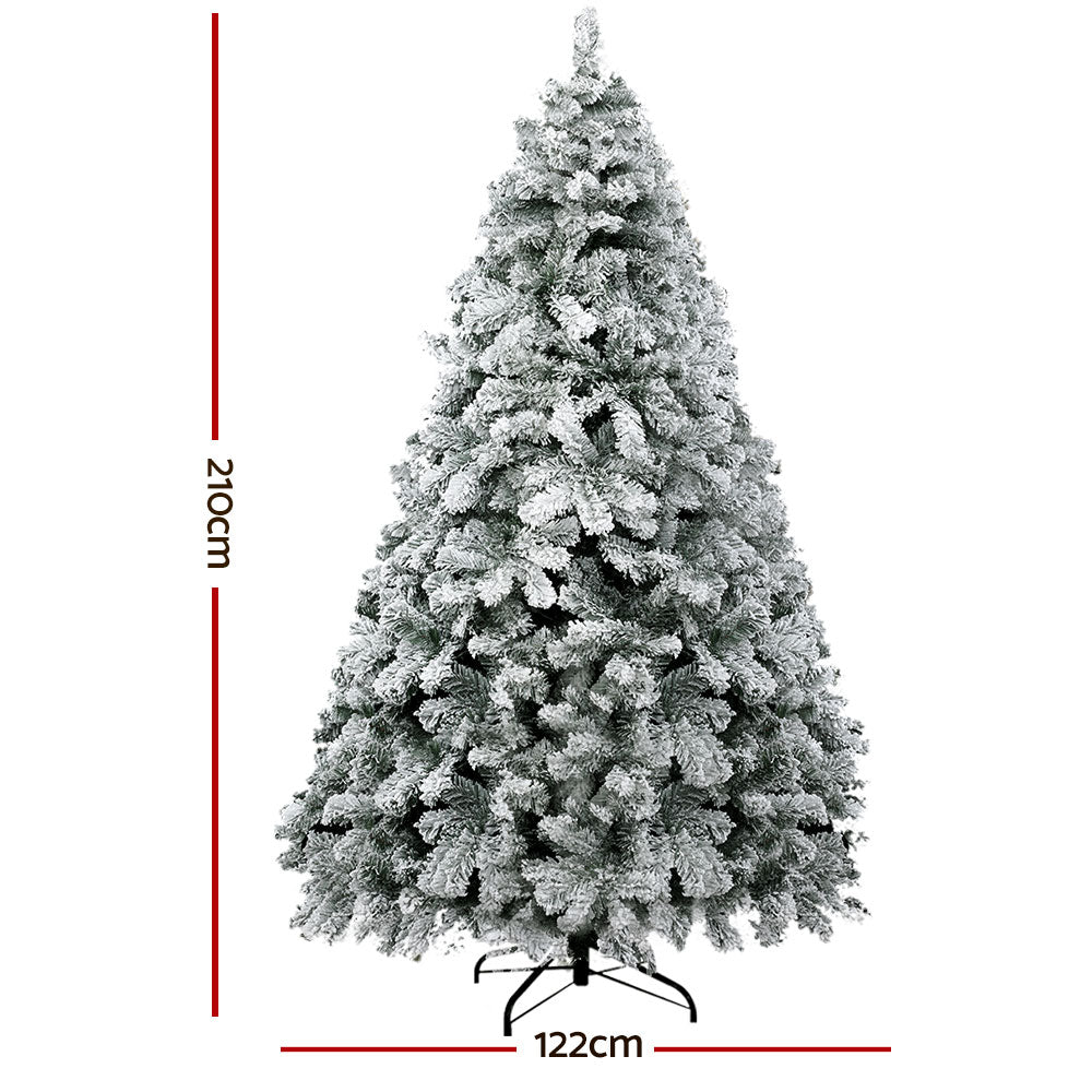 7FT Heavy Snow Christmas Tree - 780 Tips Homecoze