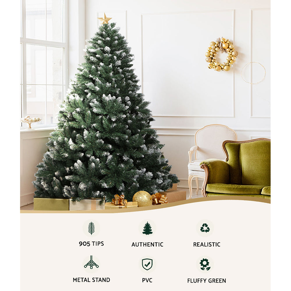 7FT Light Snow Christmas Tree - 905 Tips Homecoze