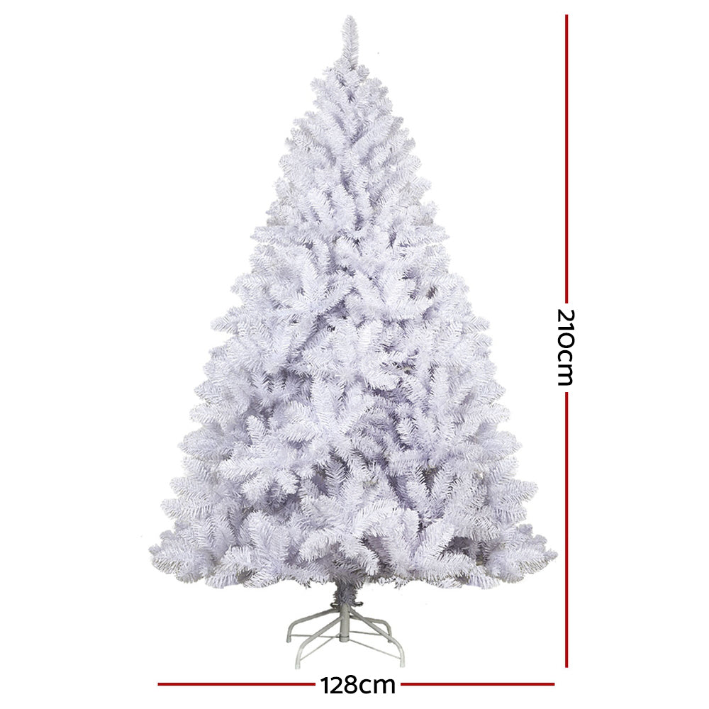 7FT White Christmas Tree - 1000 Tips - Homecoze