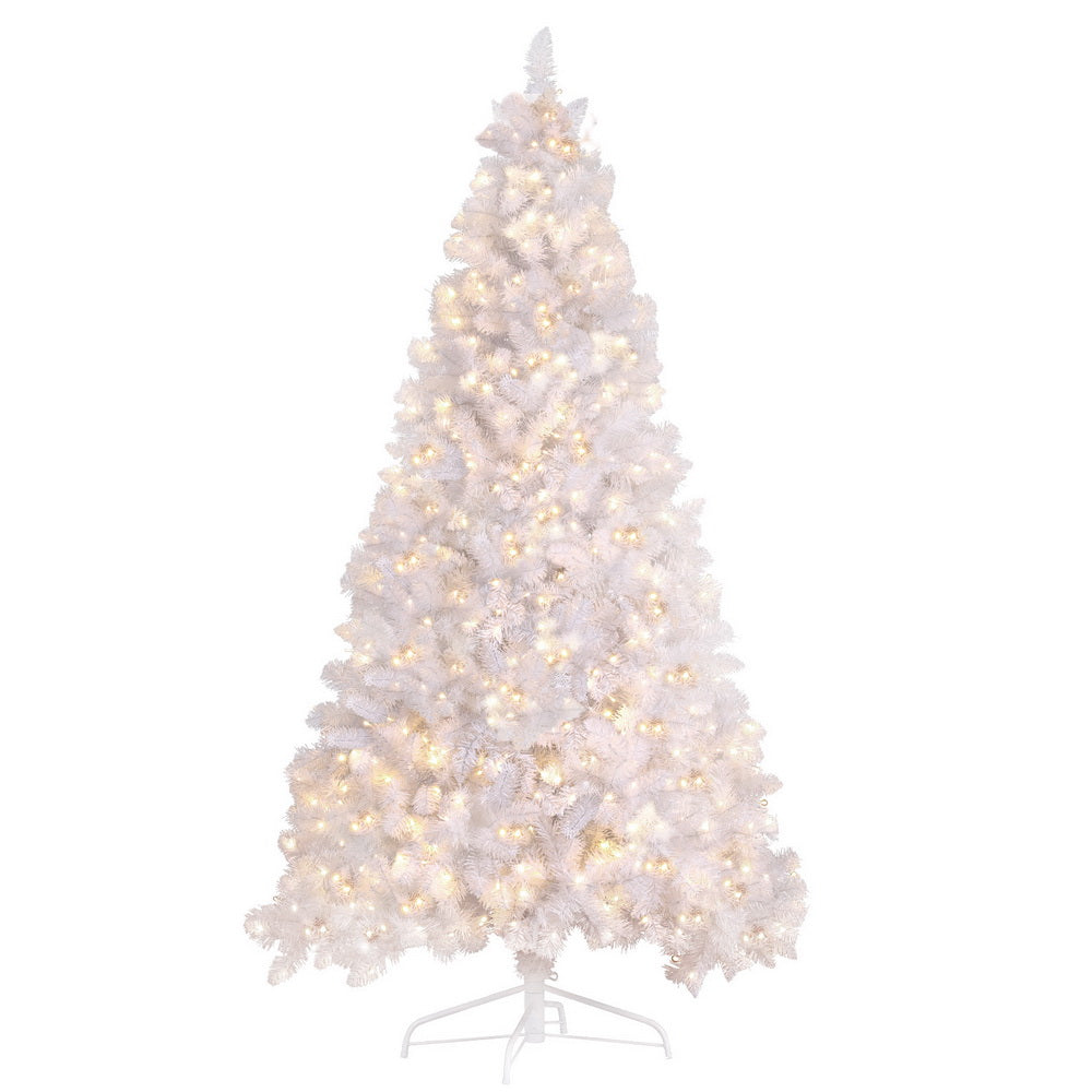 7FT White Pre-lit LED Christmas Tree - 1260 Tips - Homecoze