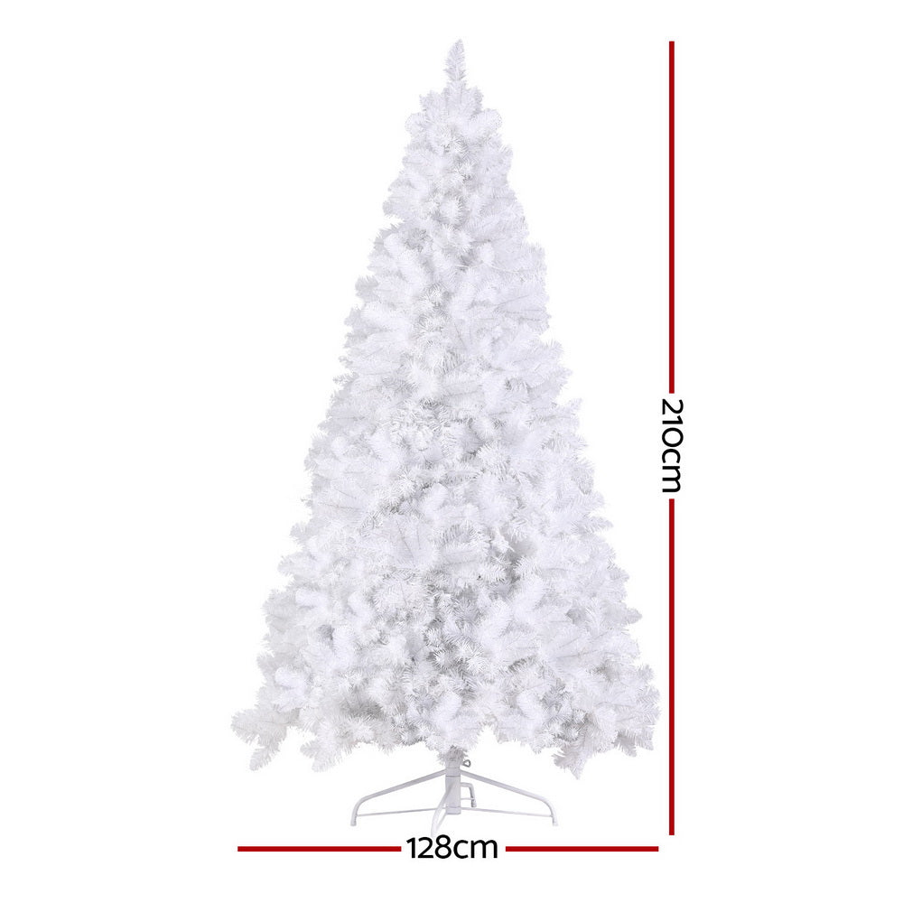7FT White Pre-lit LED Christmas Tree - 1260 Tips - Homecoze