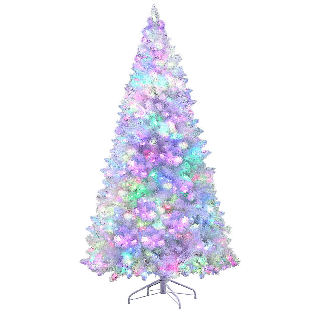 7FT White Pre-lit RGB Remote LED Christmas Tree - 1310 Tips - Homecoze