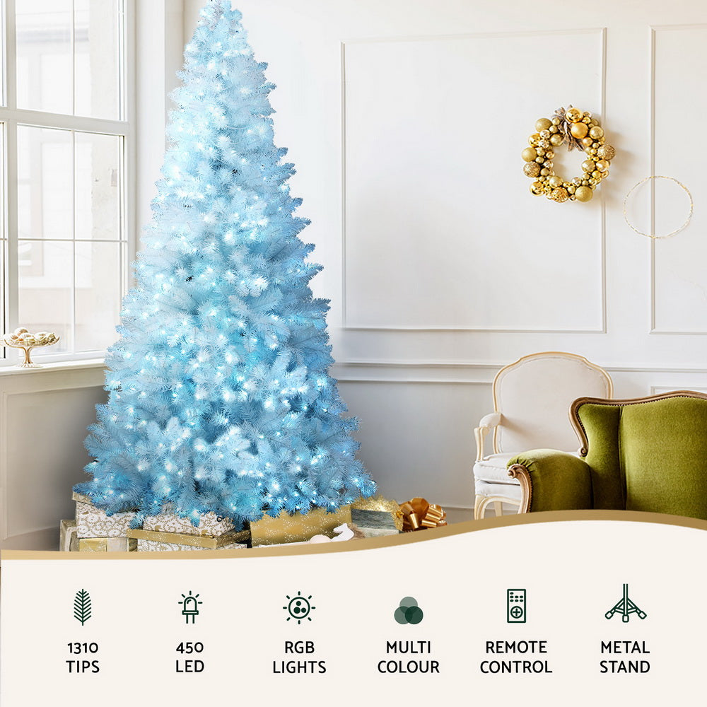7FT White Pre-lit RGB Remote LED Christmas Tree - 1310 Tips - Homecoze