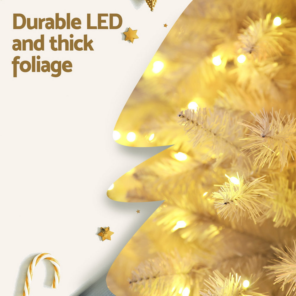 7FT White Pre-lit RGB Remote LED Christmas Tree - 1310 Tips - Homecoze