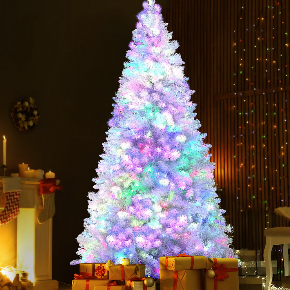 7FT White Pre-lit RGB Remote LED Christmas Tree - 1310 Tips - Homecoze