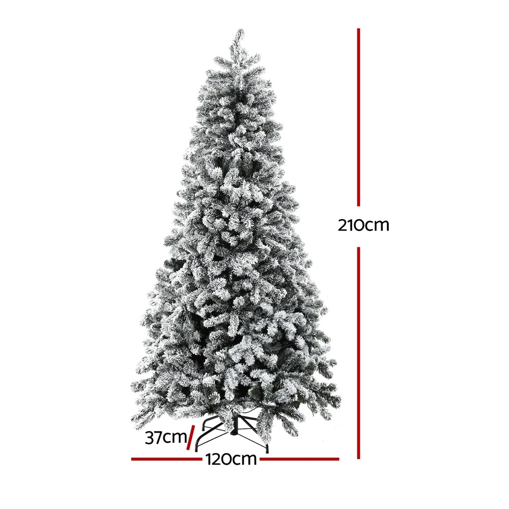 7FT Heavy Snow LED Christmas Tree - 1176 Tips - Homecoze