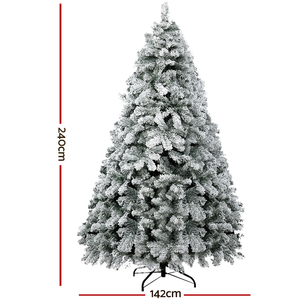 8FT Heavy Snow Christmas Tree - 1165 Tips Homecoze